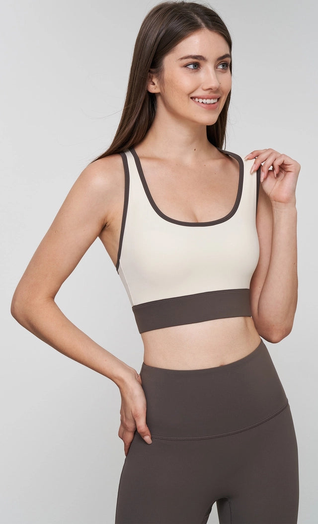 Diana Color Contrast Racer-Back Sports Bra