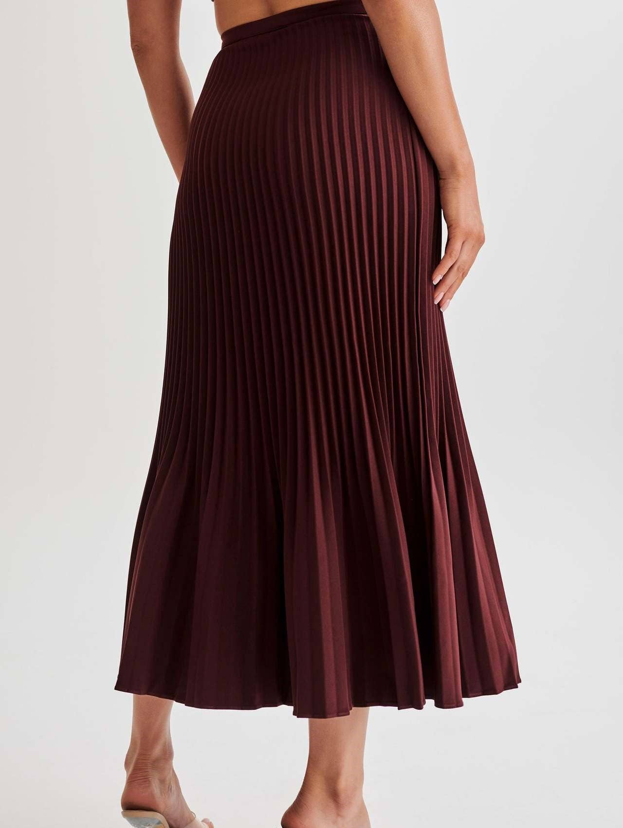 High-Waisted Pleated Maxi