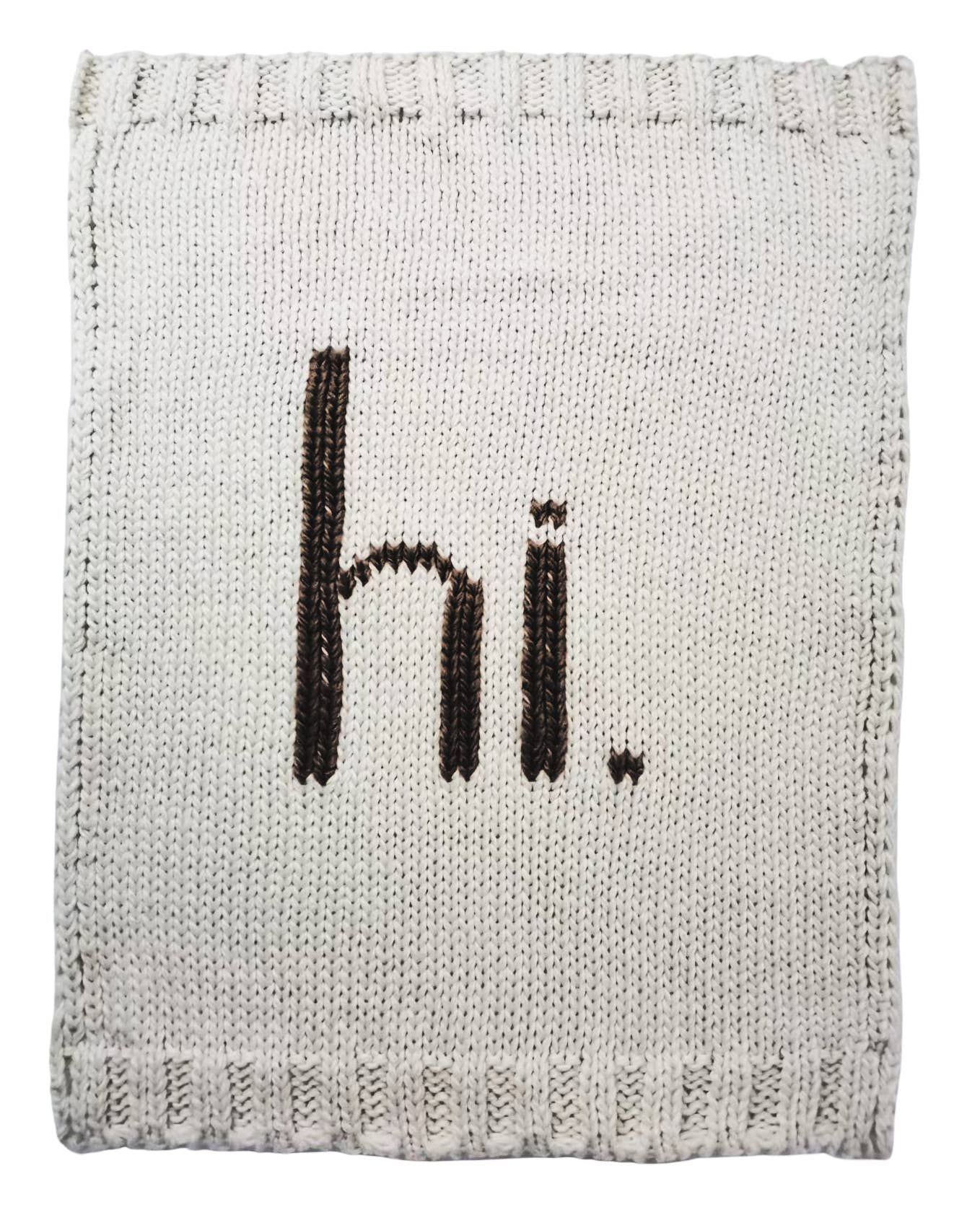 Hi. Small Hand Knit Baby Blanket Black