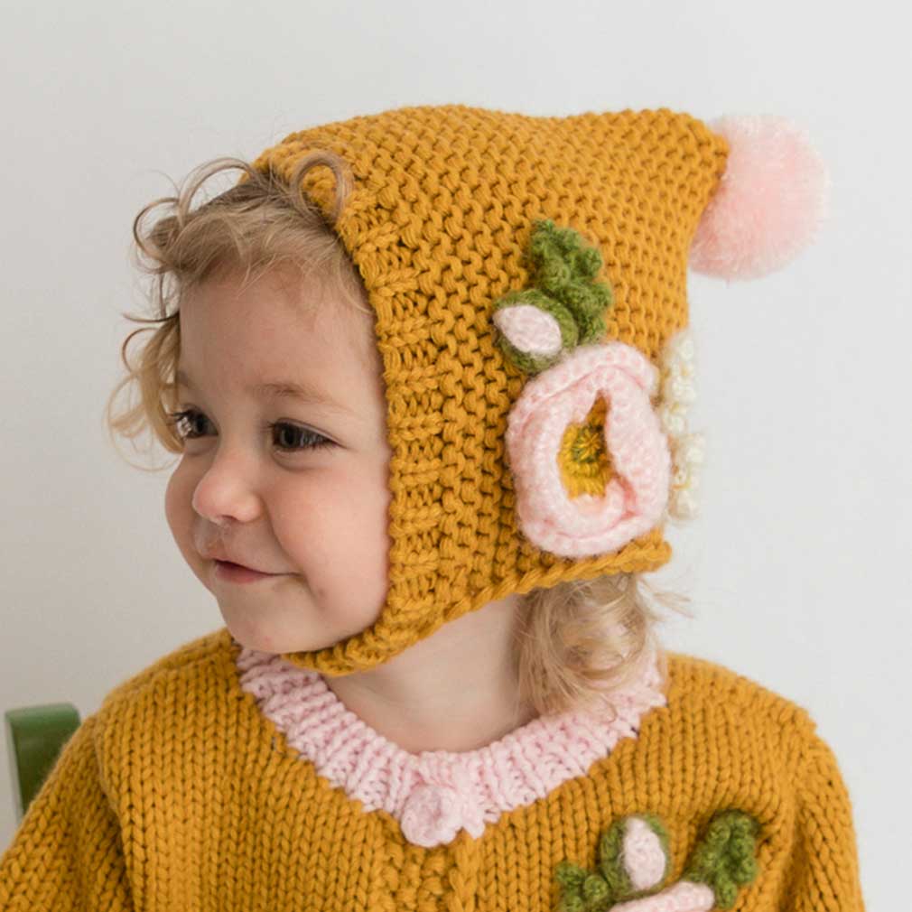 Gold Poppy Baby Bonnet 0-6 months