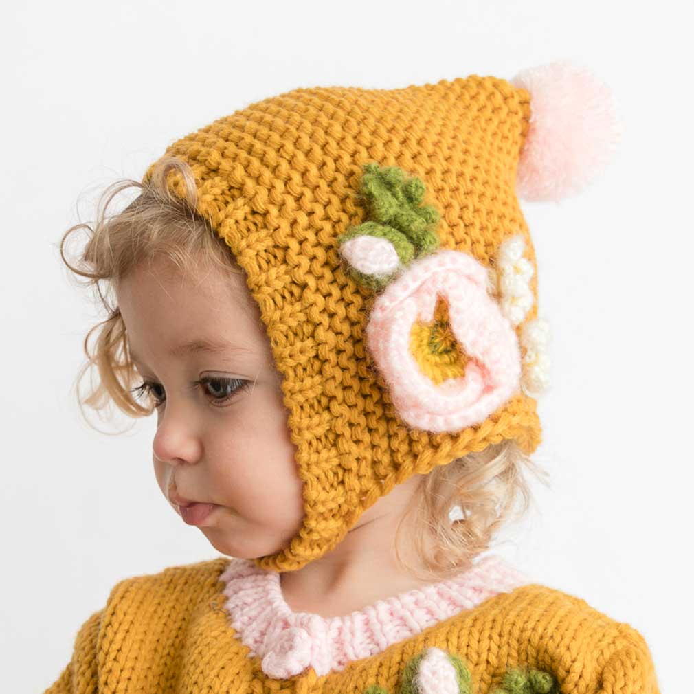 Gold Poppy Baby Bonnet 0-6 months