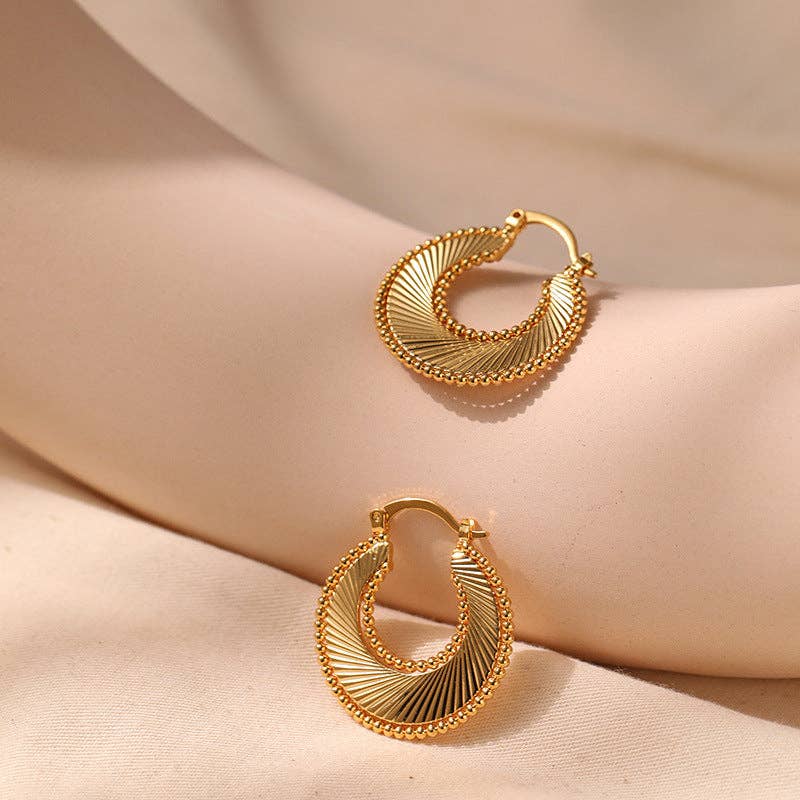 Vintage Spiral Spiral Hoop Earrings