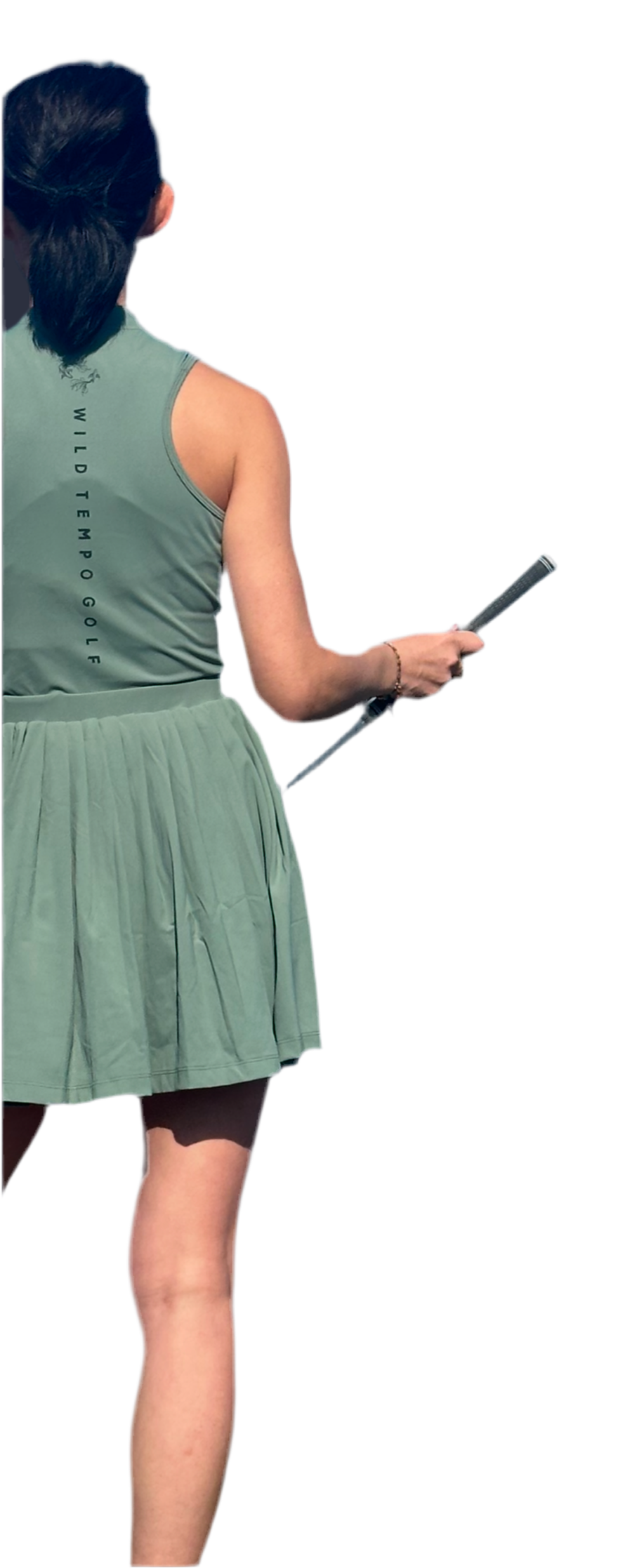 Zipper Front Mock Neckline Athletic Skirt Dress