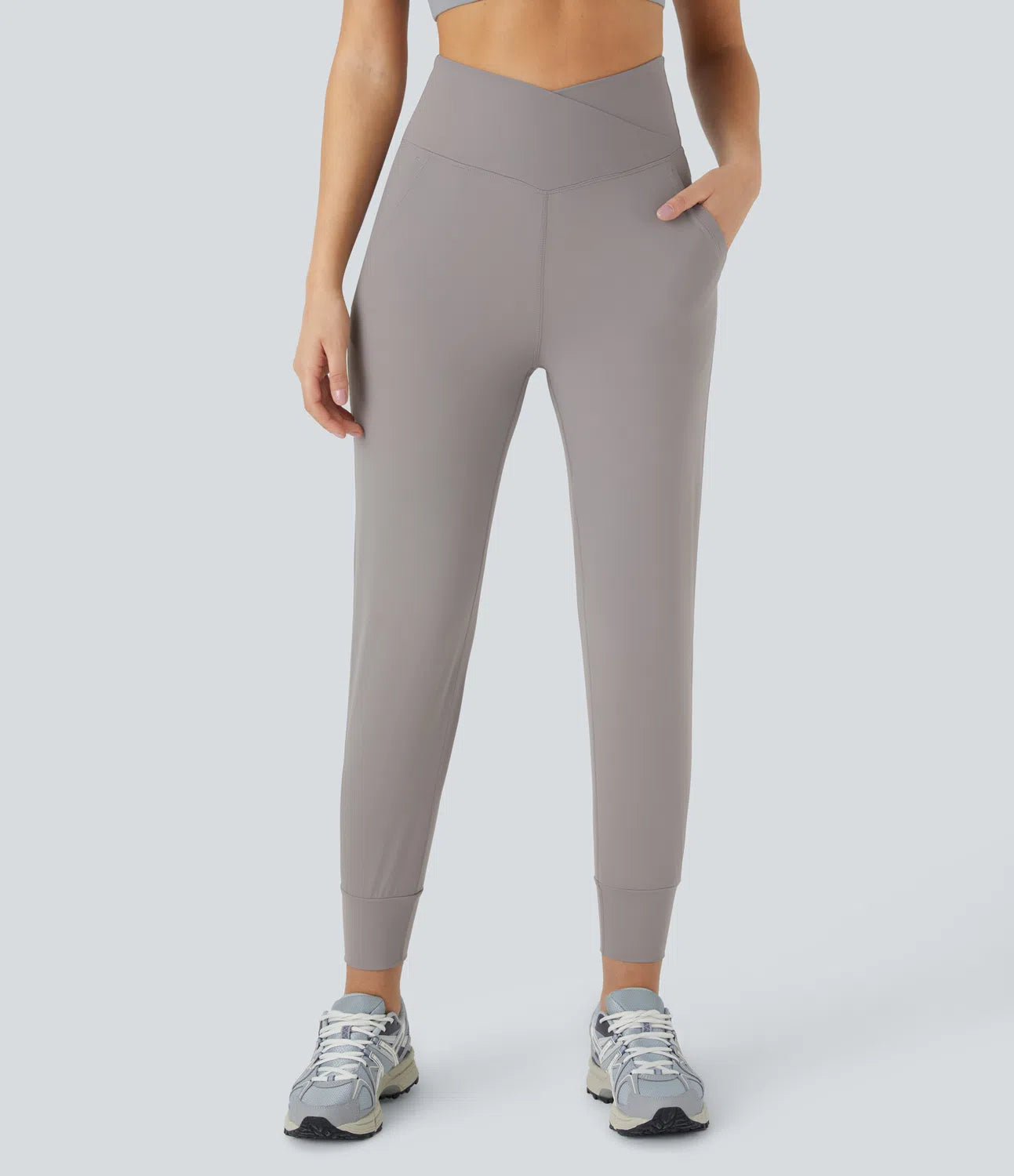 For the Mamas Crossover Pocket Plain Leggings