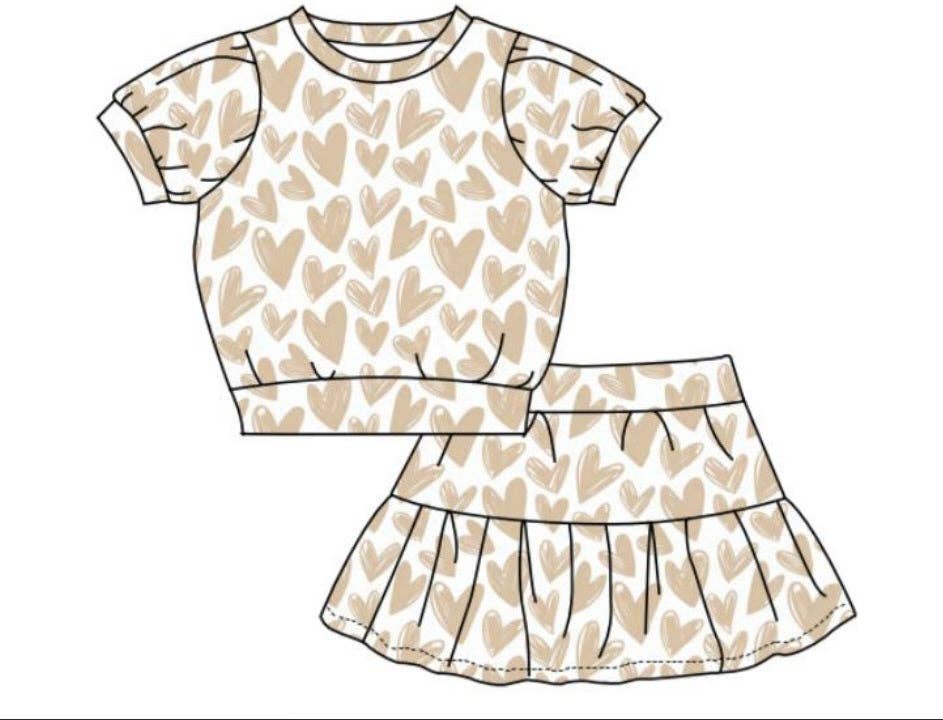 Hearts Aflutter Twirl & Whirl Skirt Set| Sustainable Love