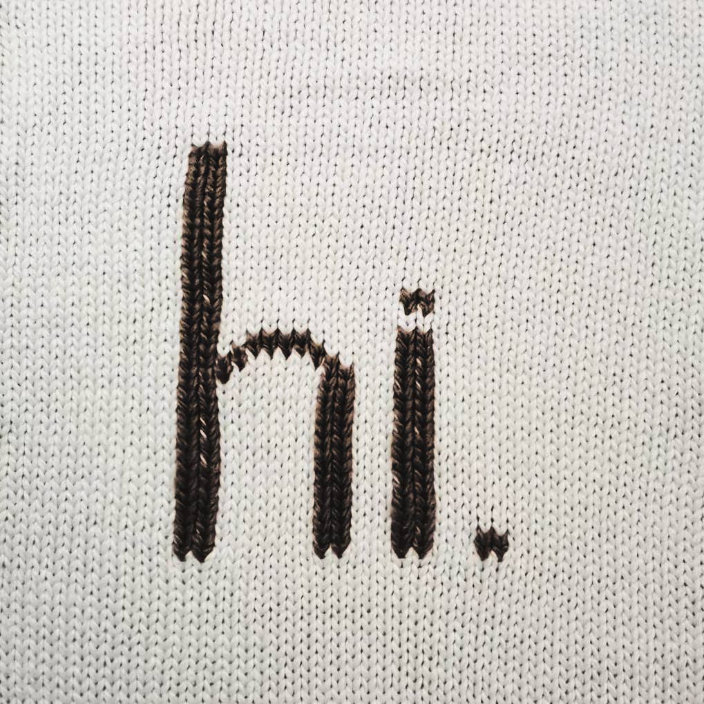 Hi. Small Hand Knit Baby Blanket Black