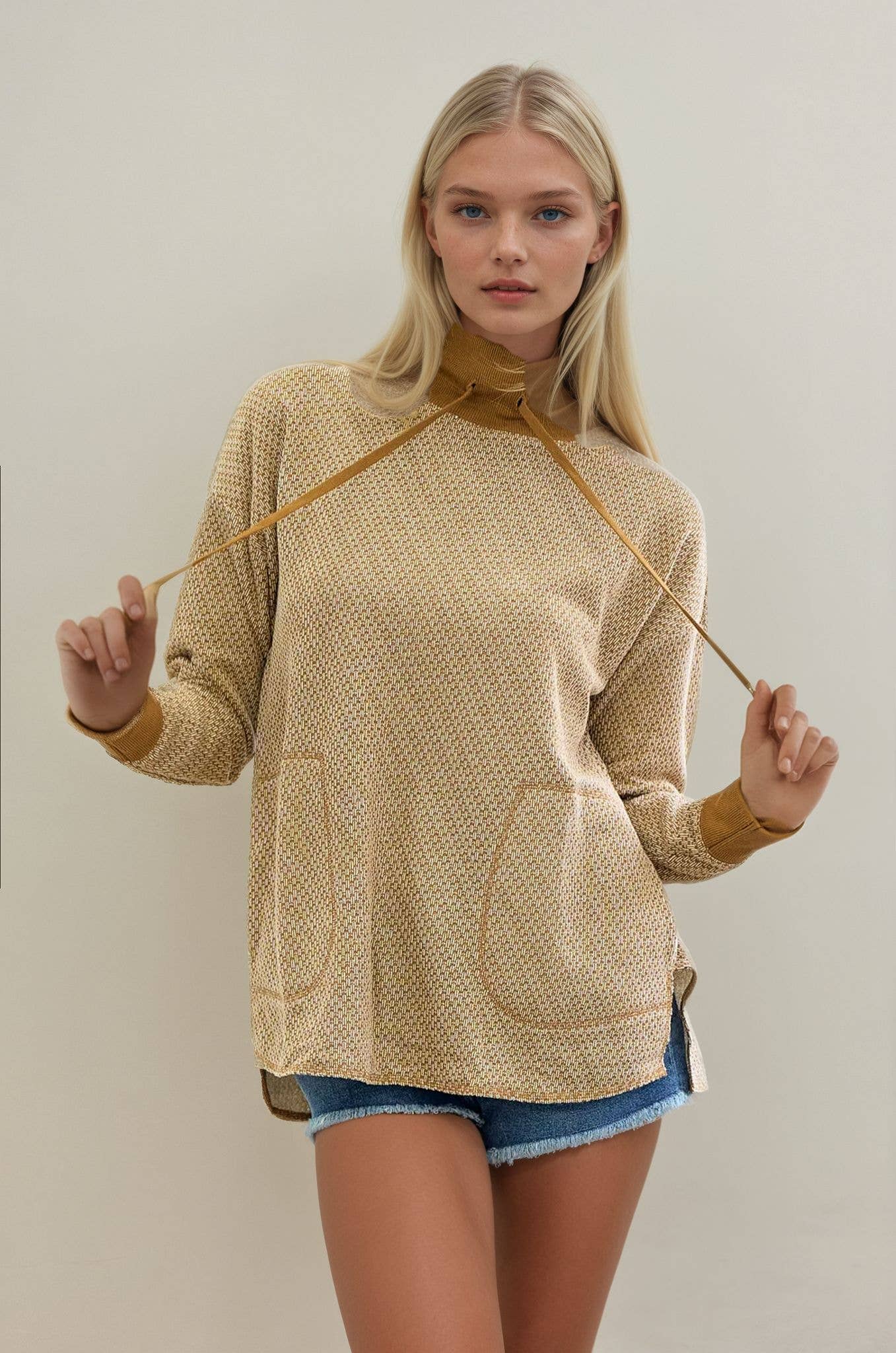 Fall Camel Funnel Neck Pull Over