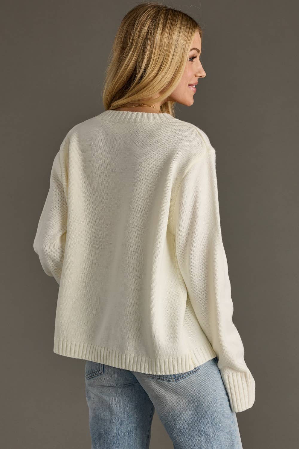 Ivory Knit Soft GAME DAY Fall Fan Sweater