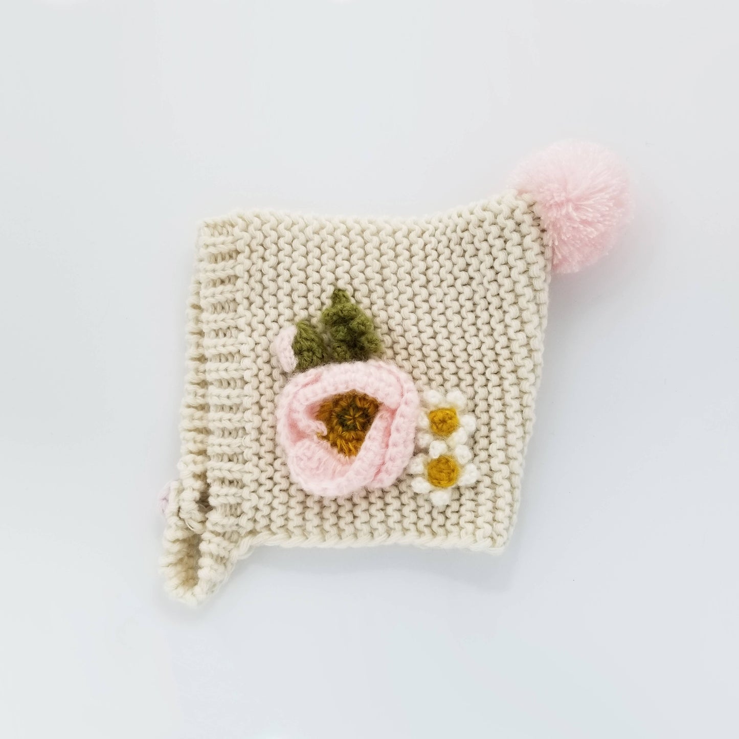 Hand Knitted Natural Poppy Bonnet Baby & Kids