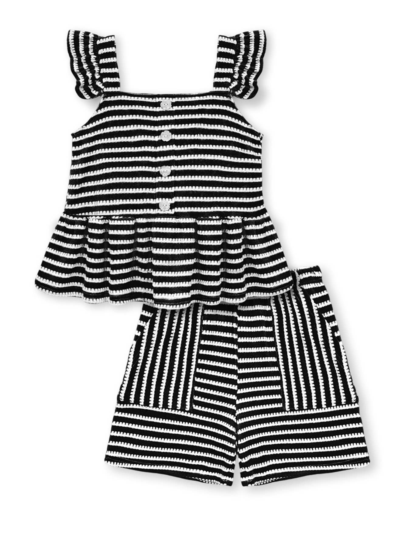 TKSS-Q25-3338T Toddler's 2 pc Striped Short Set