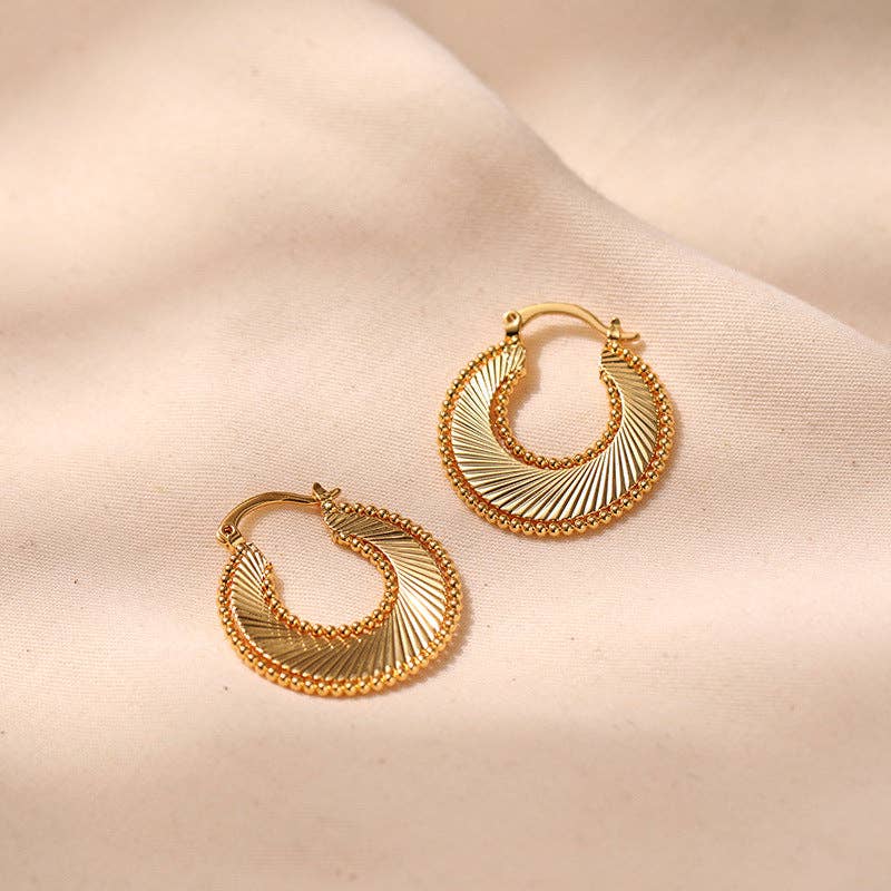 Vintage Spiral Spiral Hoop Earrings