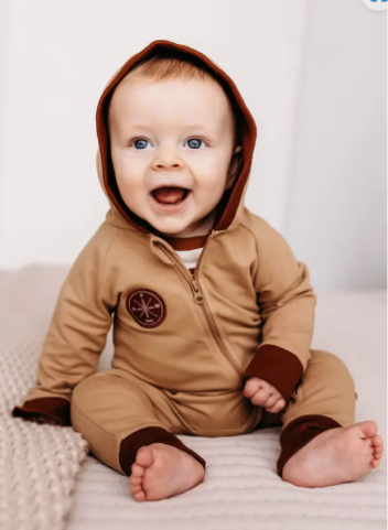 Rusty Warm City Mouse Romper