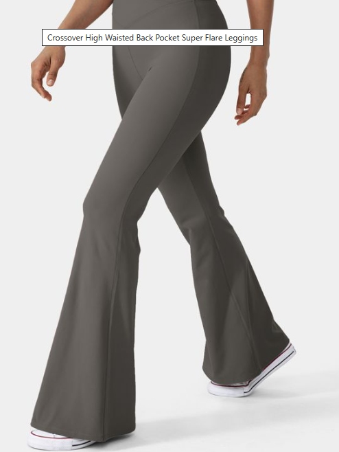 High Waisted Crossover Flare Yoga Leggings