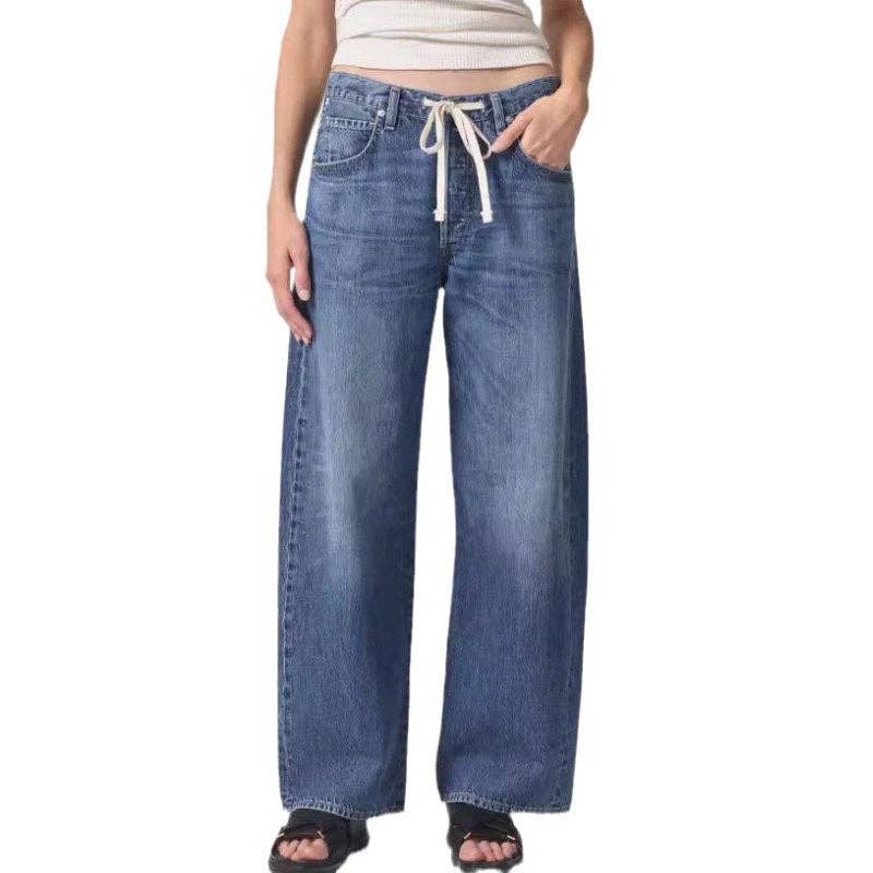 Love These Loose Denim Pants Drawstring Jeans