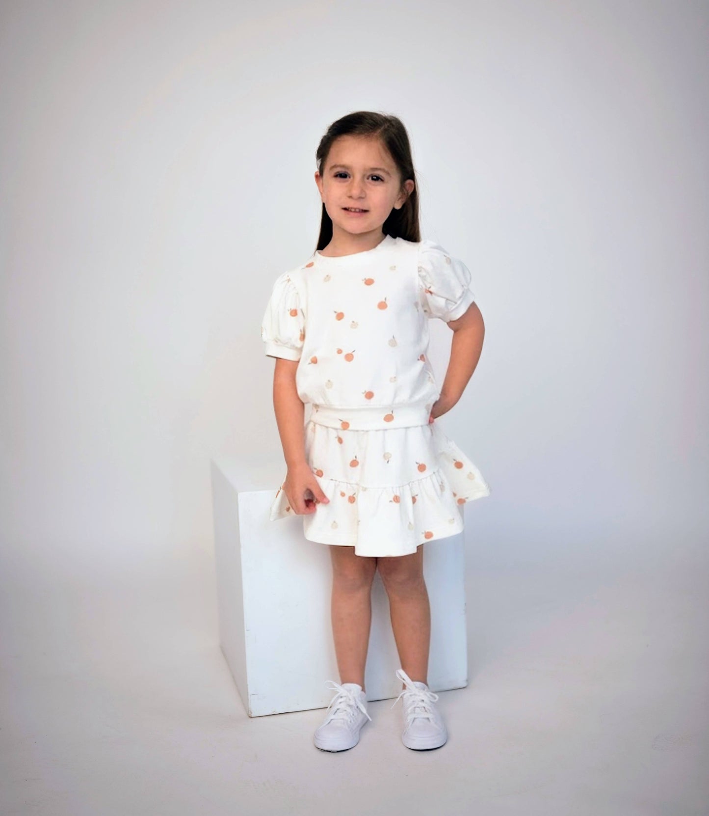 Apple Of My Eye Short Sleeve Whirl & Twirl Skirt Set