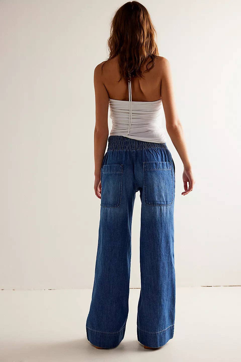 Casual Low-Waist Flex Waist Loose Jeans