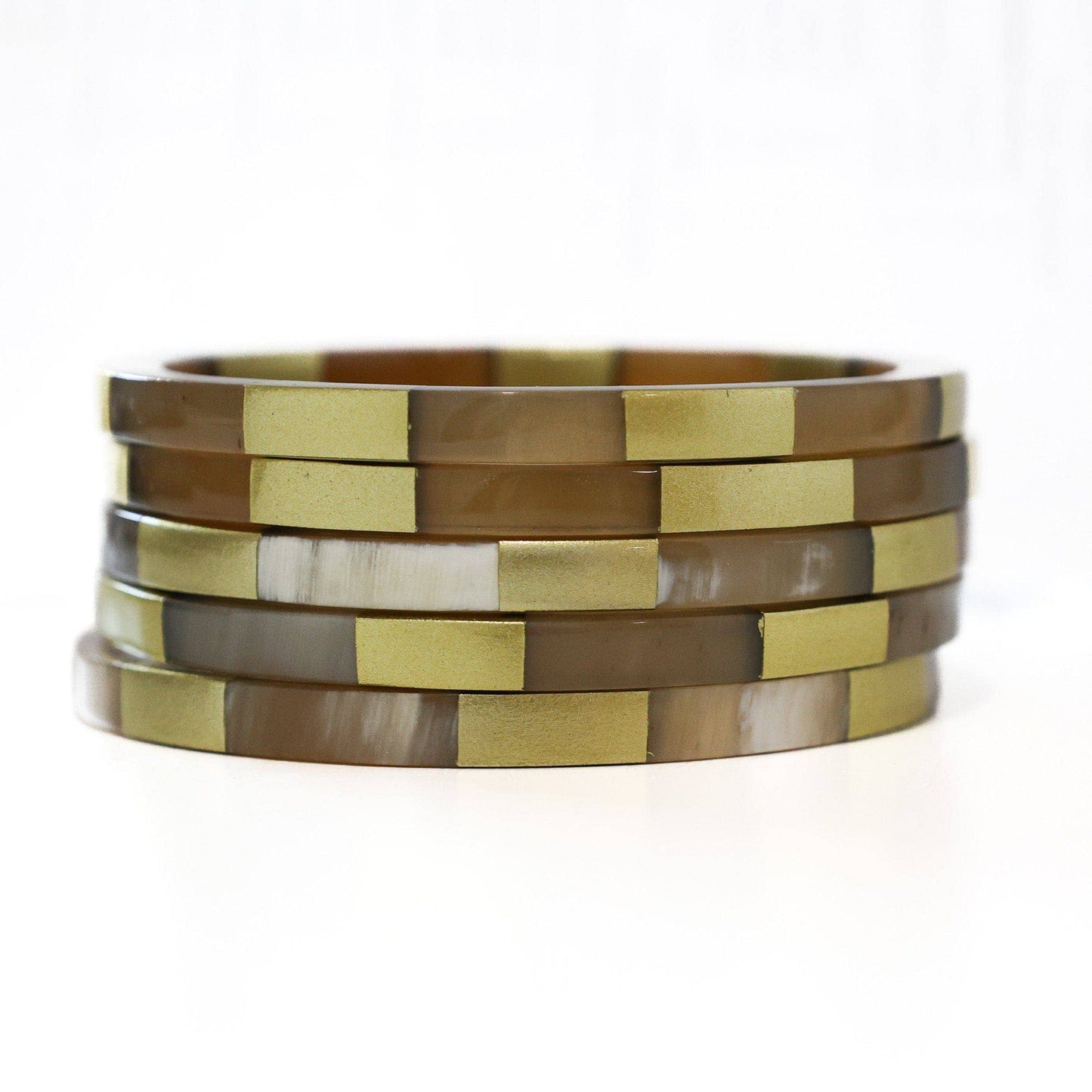 Gold Tile Bangle Set of 3