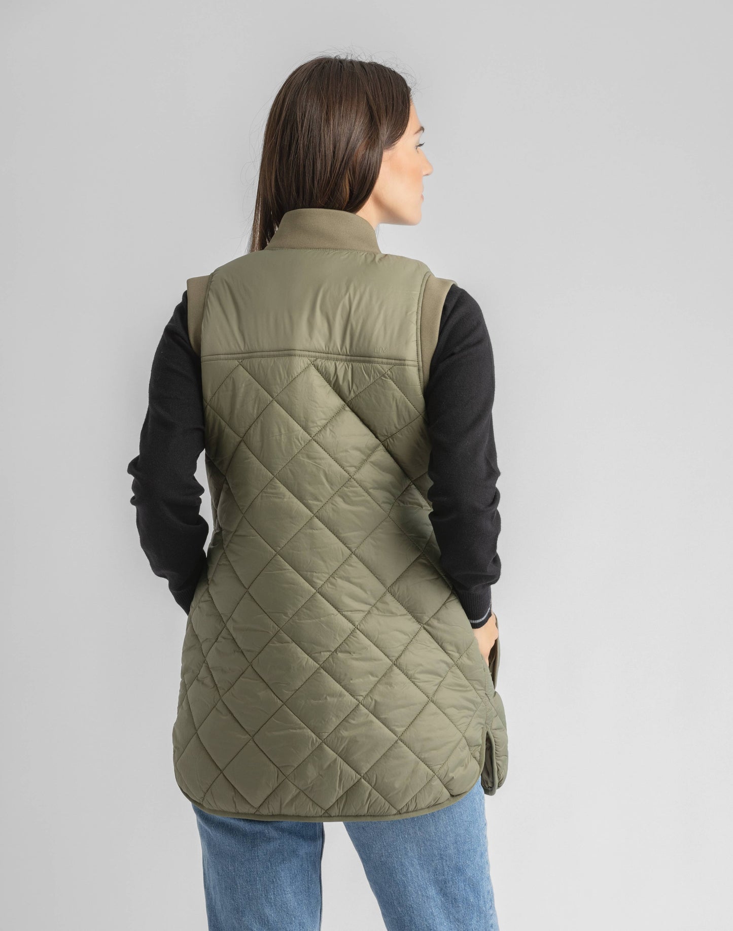 Women's Aster Hip Length Diamond Quilt Puffer Vest