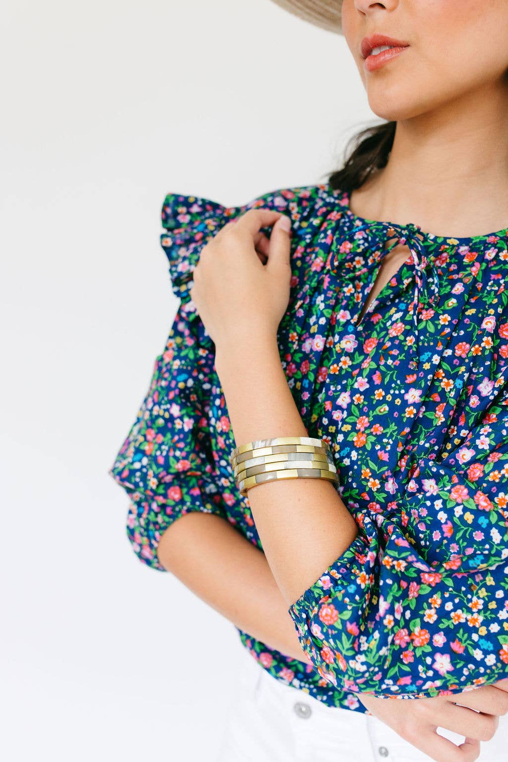 Gold Tile Bangle Set of 3