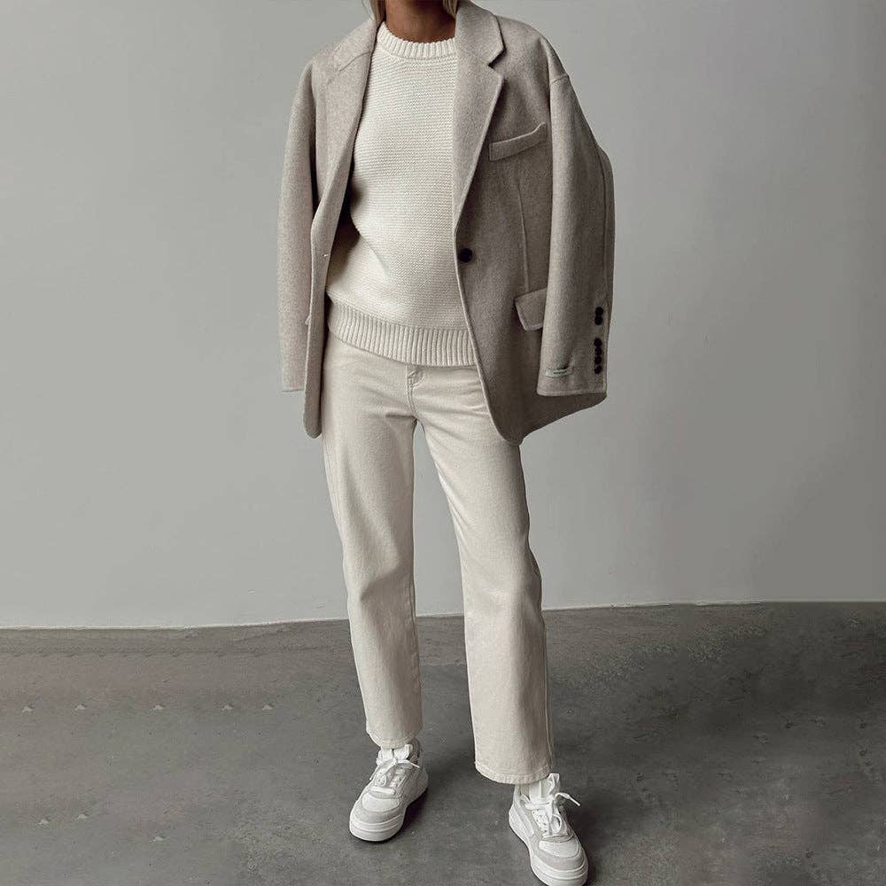 Round Neck Simple Loose Sweater