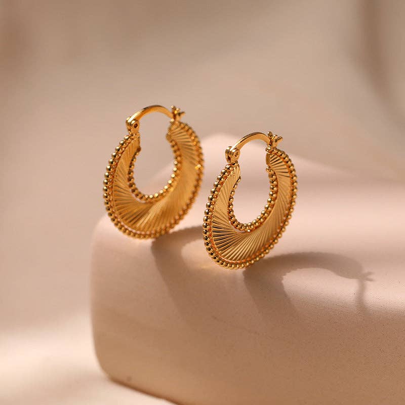 Vintage Spiral Spiral Hoop Earrings