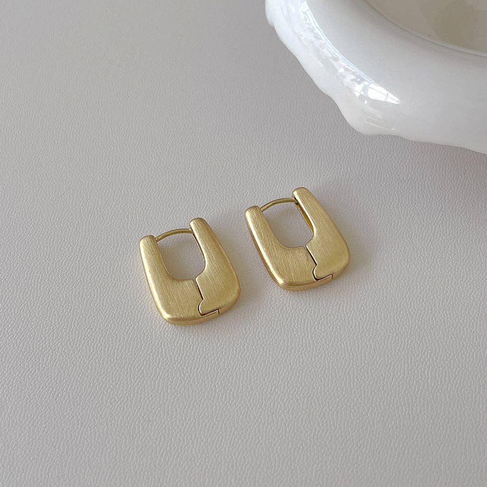 Simple Matte Brushed Hoop Earrings