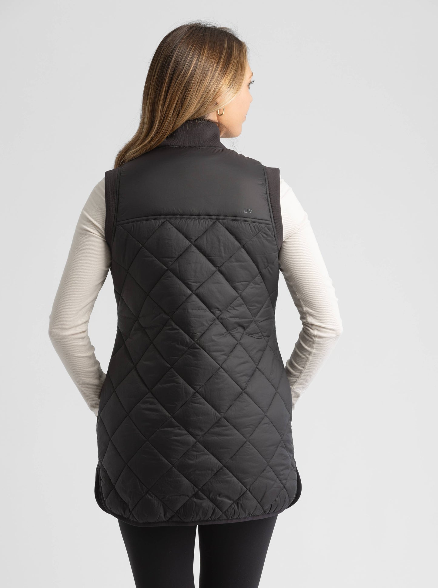 Women's Aster Hip Length Diamond Quilt Puffer Vest