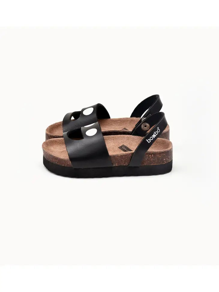 Kids WISTITI Black cork slippers