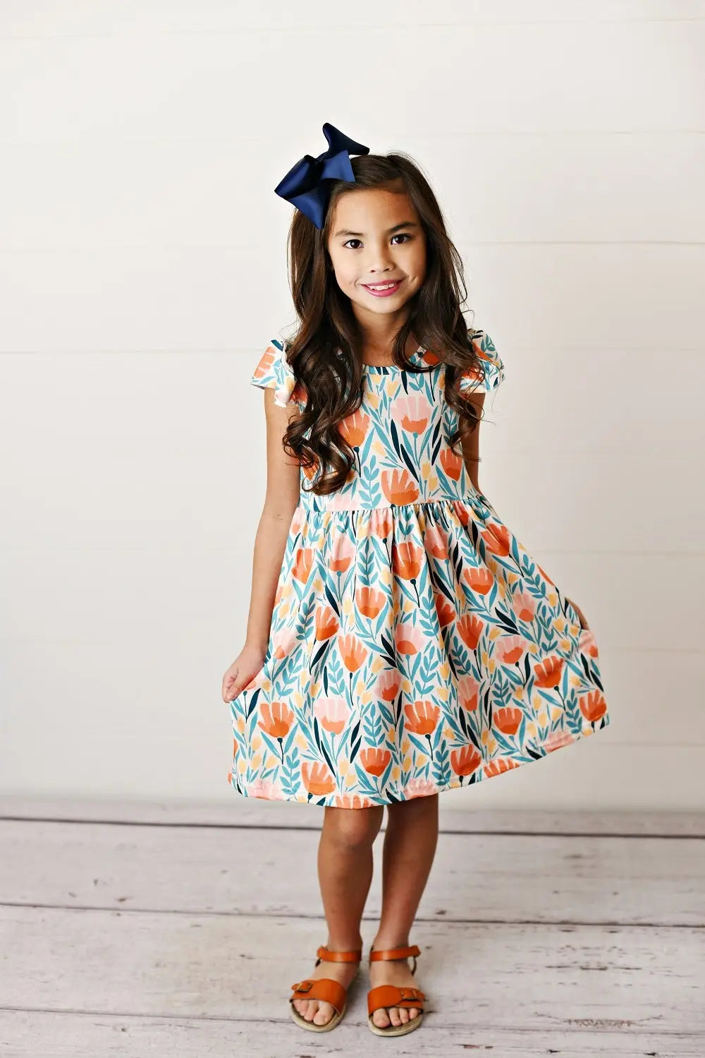 Cara Flower Flutter Sleeve Spring Dress