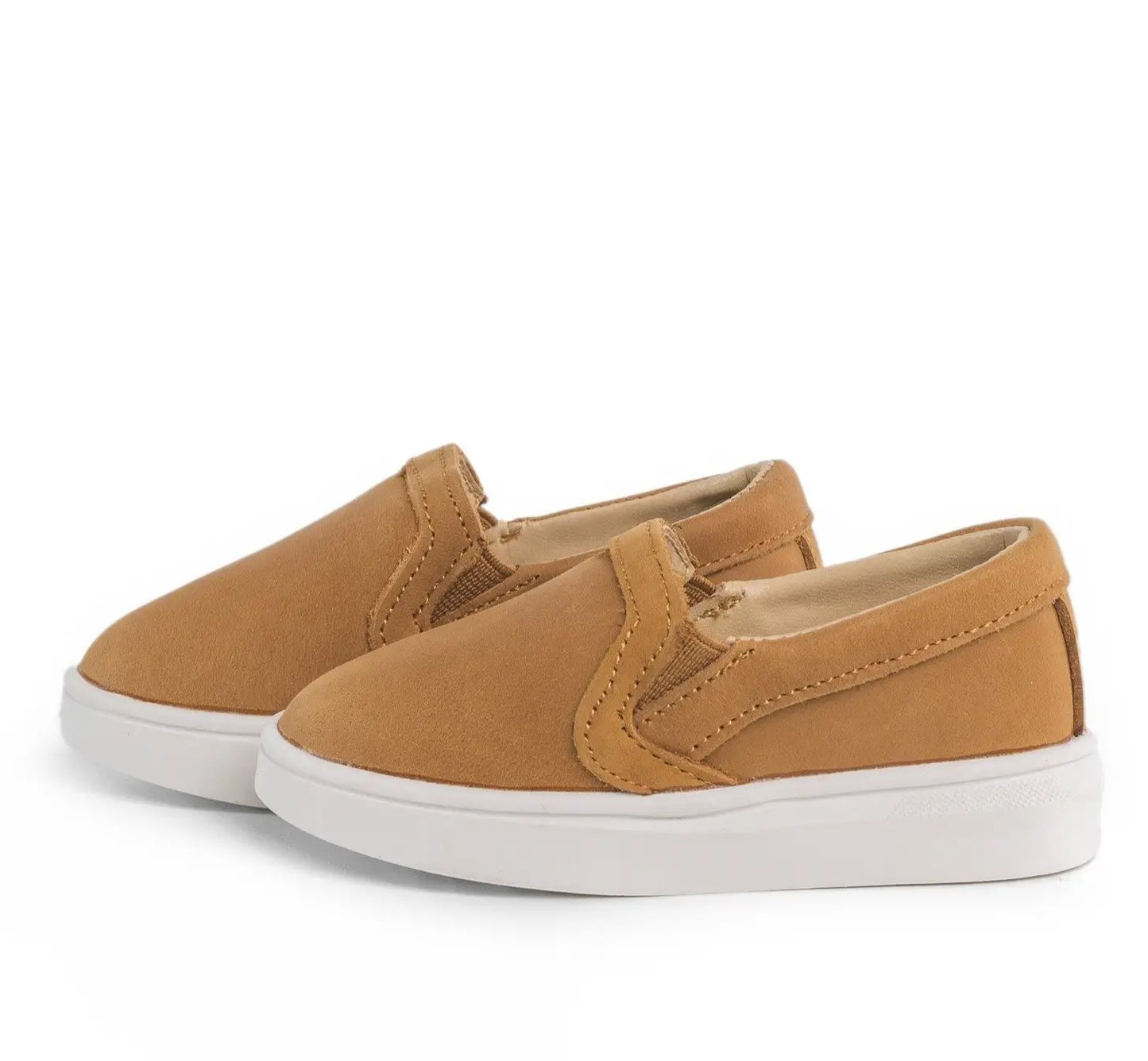 Kids Leather Natural Slip On