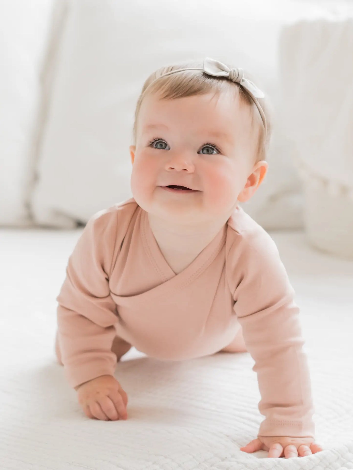 Long Sleeve Classic Kimono Bodysuit - Blush