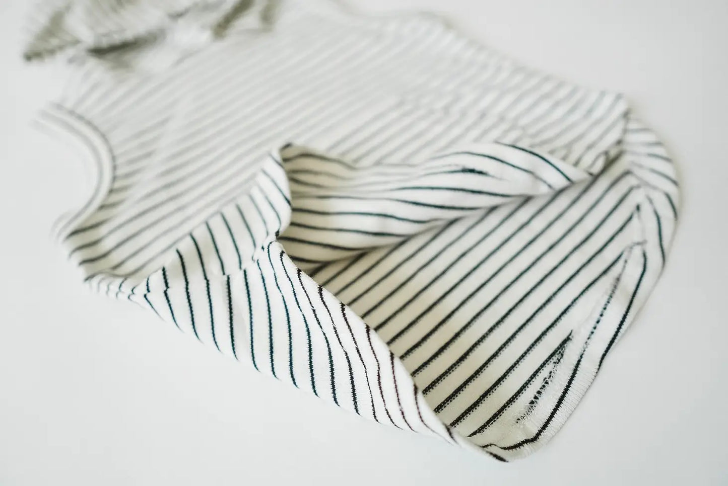 Kids Sleeveless Hoodie - B&W Stripe