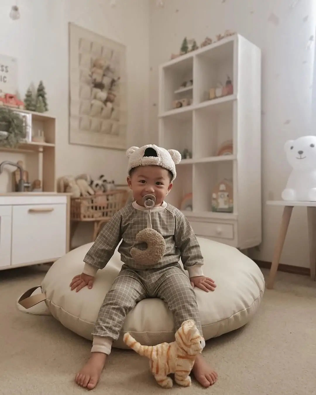 Bryson Baby cotton sweatshirt / checkers