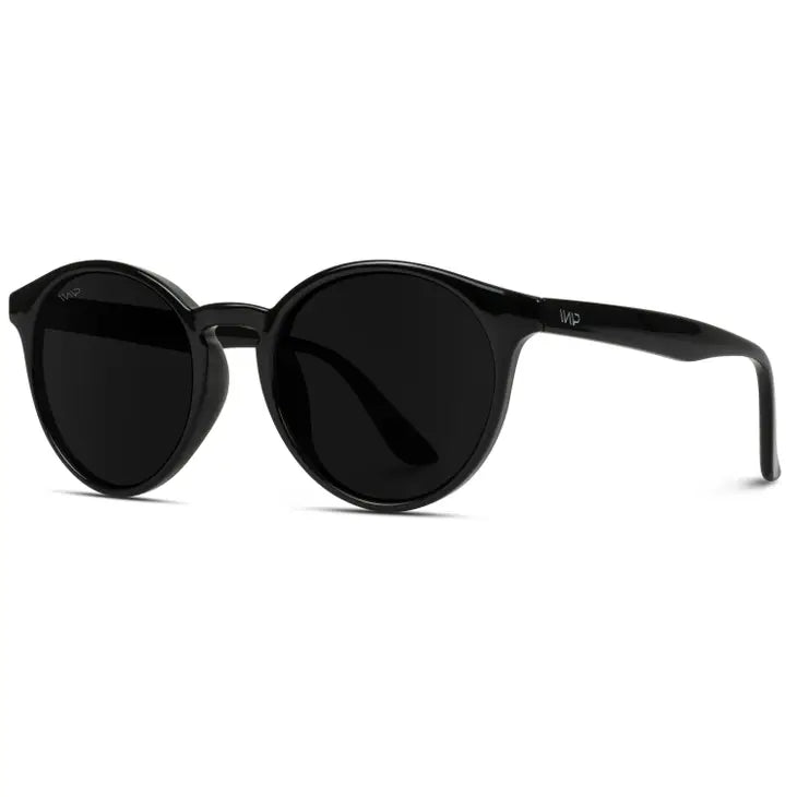 Mama Jay - Round Classic Retro Frame Sunglasses Black Frame/Black Lens