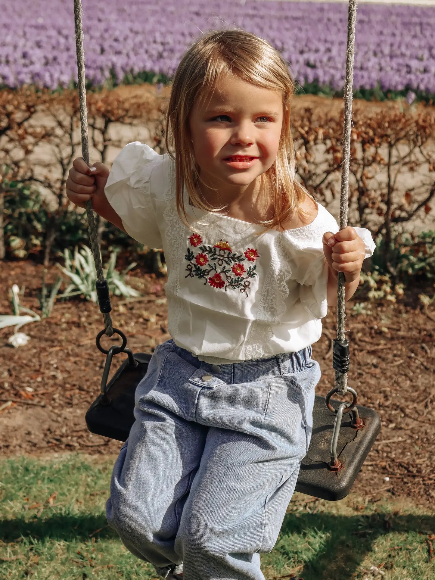 Kids and Toddler Summer Lemon Lu Floral Ruffle Top