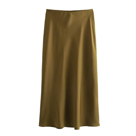 Satin Plain Maxi Skirt