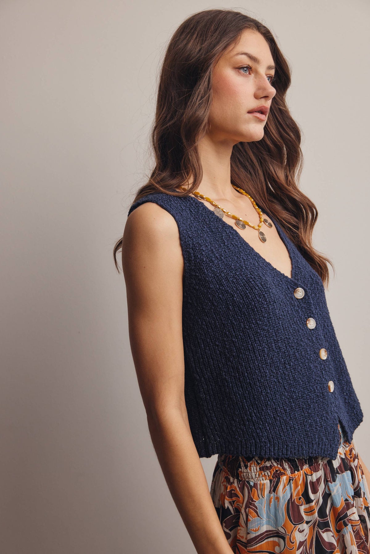 Button-Front Knit Vest Year Round Sweater Vest - 20% Off Code WELOVESALES