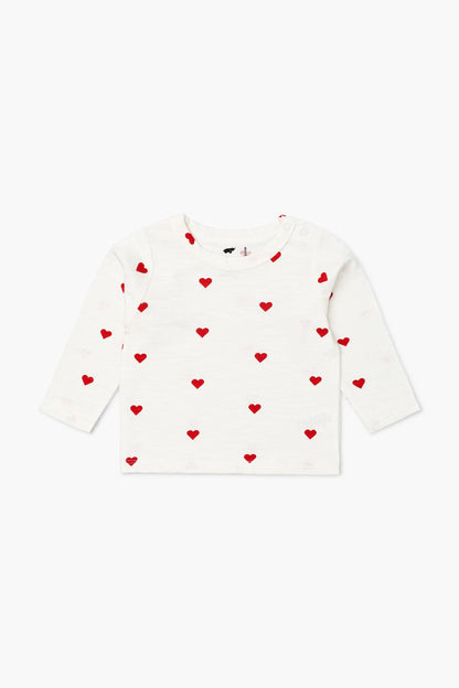 All the Love Long Sleeve Crewneck Tee_Tiny Hearts - Sale