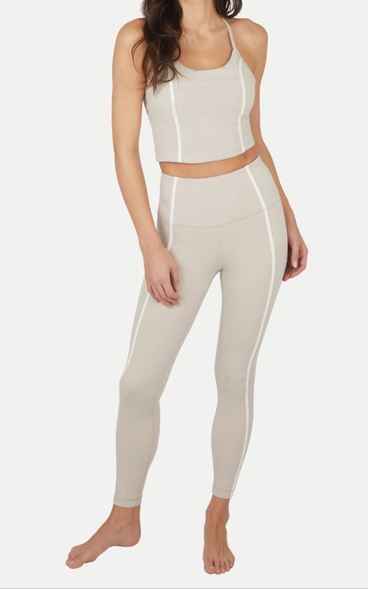 The Perfect Athletic Set - Contrast Crop Bra and Leggings