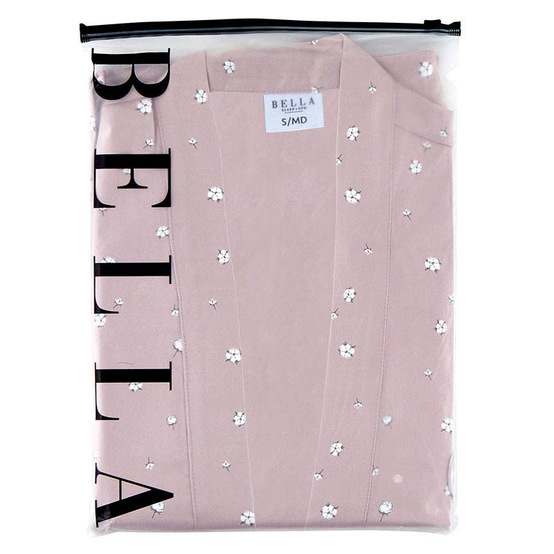 The Silky Ruffled Satin Robe - Cotton Blossom