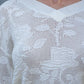 Gorgeous Knit Sheer Floral Knit V-Neck Sweater