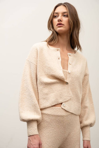 The Softest Puffer Sleeve Versitile Cardigan