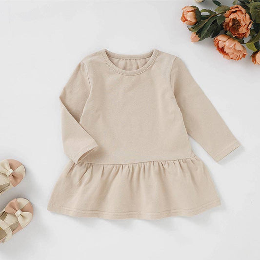 Ruffled Hem Baby Dress Organic Cotton