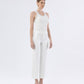 Mid Rise Powder White Lose Leg Comfort Jean