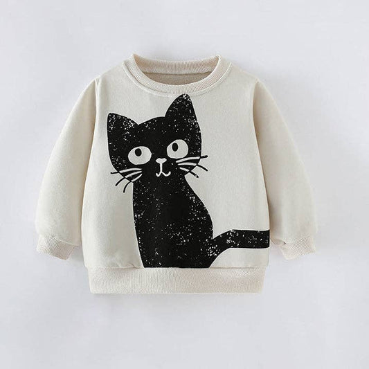 Cartoon Print Cotton Sweatshirt Casual Long Sleeve