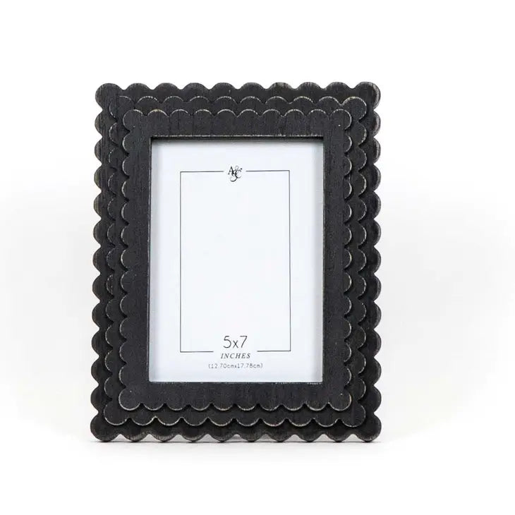 Scalloped Black Picture Frame: