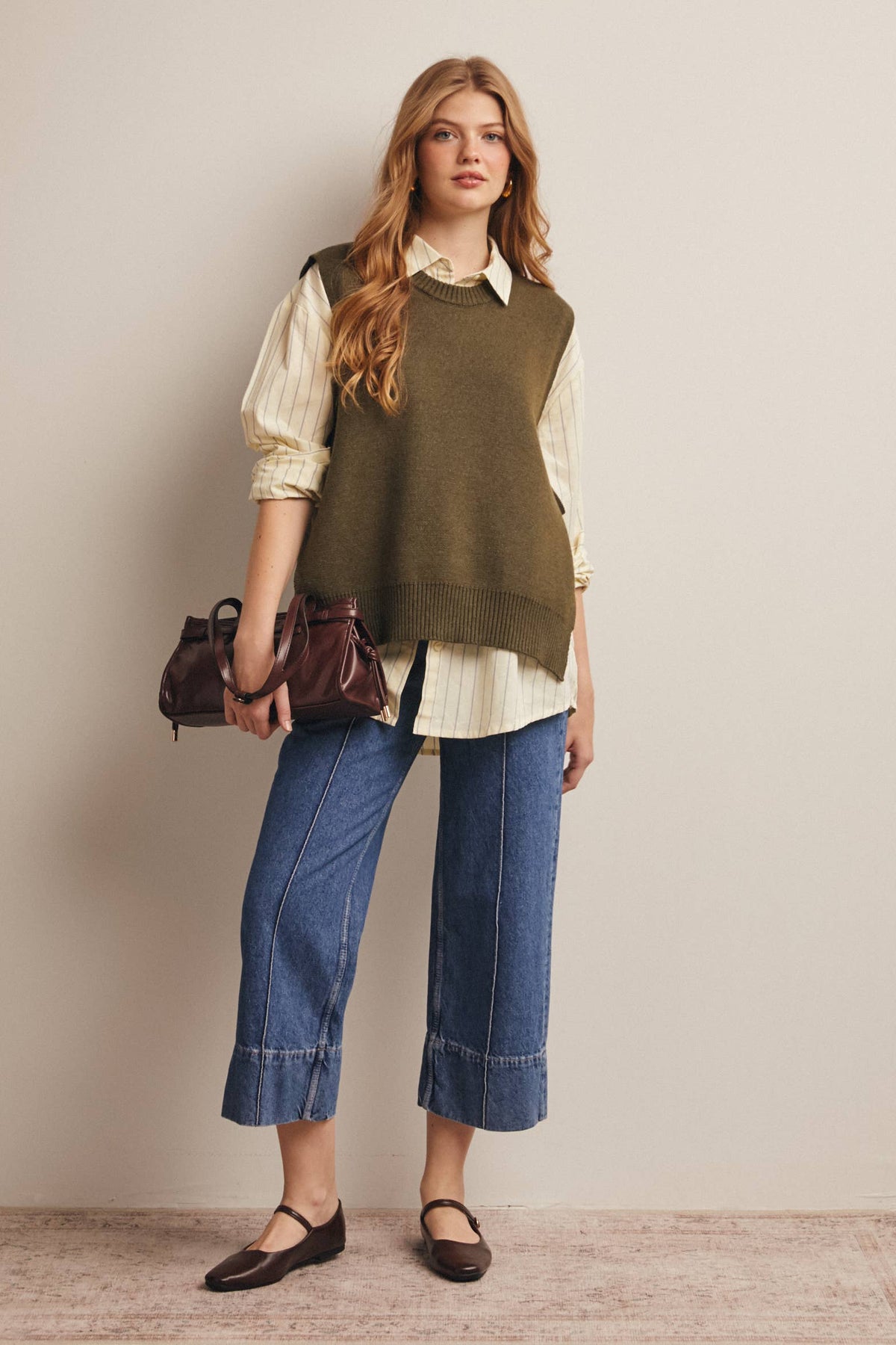 Sweater Side Tie Knit Vest