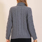 Chunky Cable Knit Turtleneck Sweater