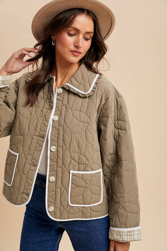 Floral Quilted Spring Coat - 20% Sale CODE WELOVESALES