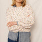 Puffed Sleeve Cropped Confetti Sweater